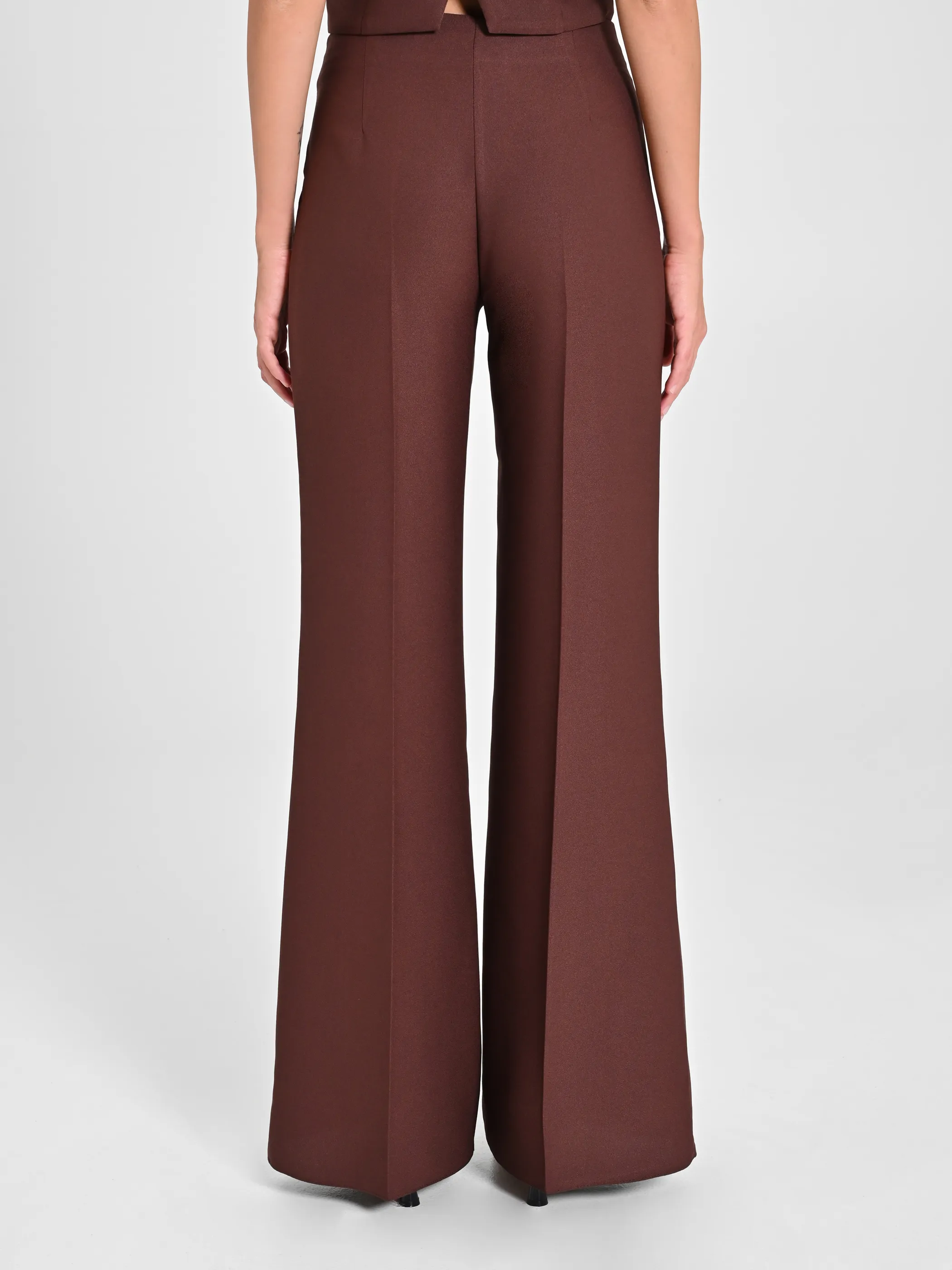      Pantaloni in Envers Satin Marrone     