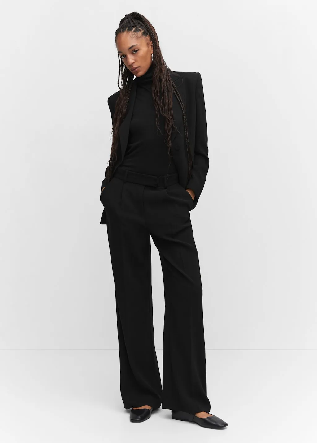 Pantaloni pinces wideleg