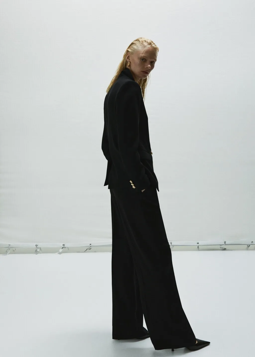 Pantaloni pinces wideleg