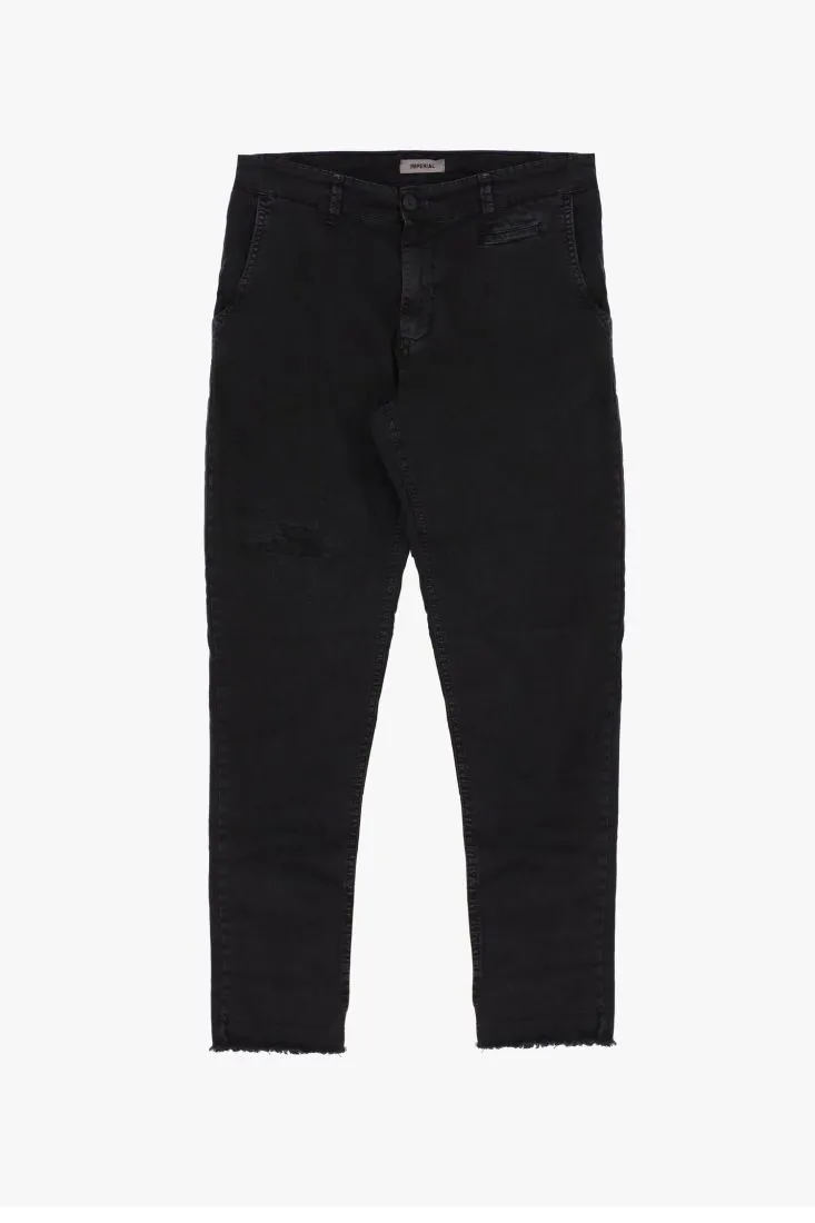 Pantaloni slim-fit con abrasioni e orli al vivo