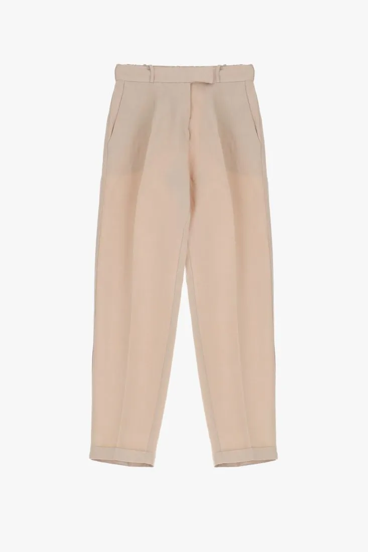 Pantaloni slim-fit cropped con piega stirata