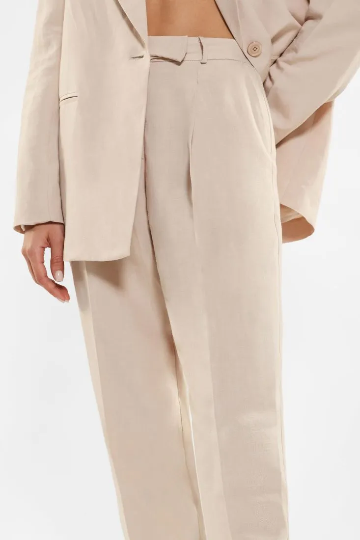 Pantaloni slim-fit cropped con piega stirata