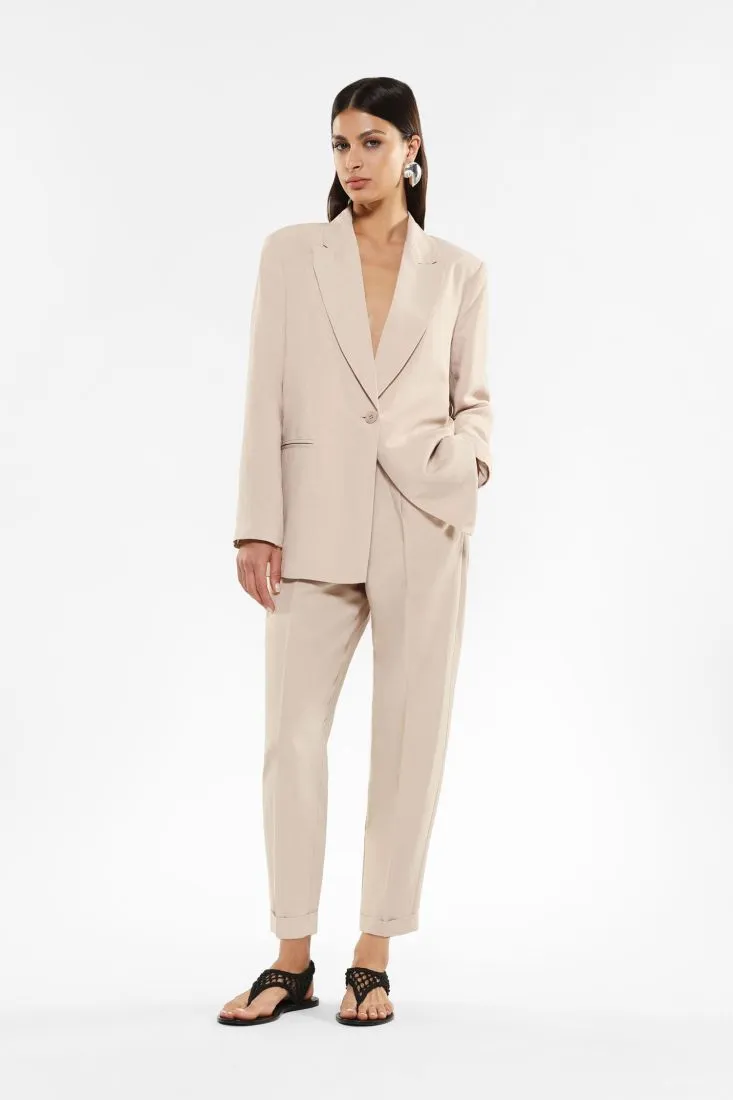 Pantaloni slim-fit cropped con piega stirata