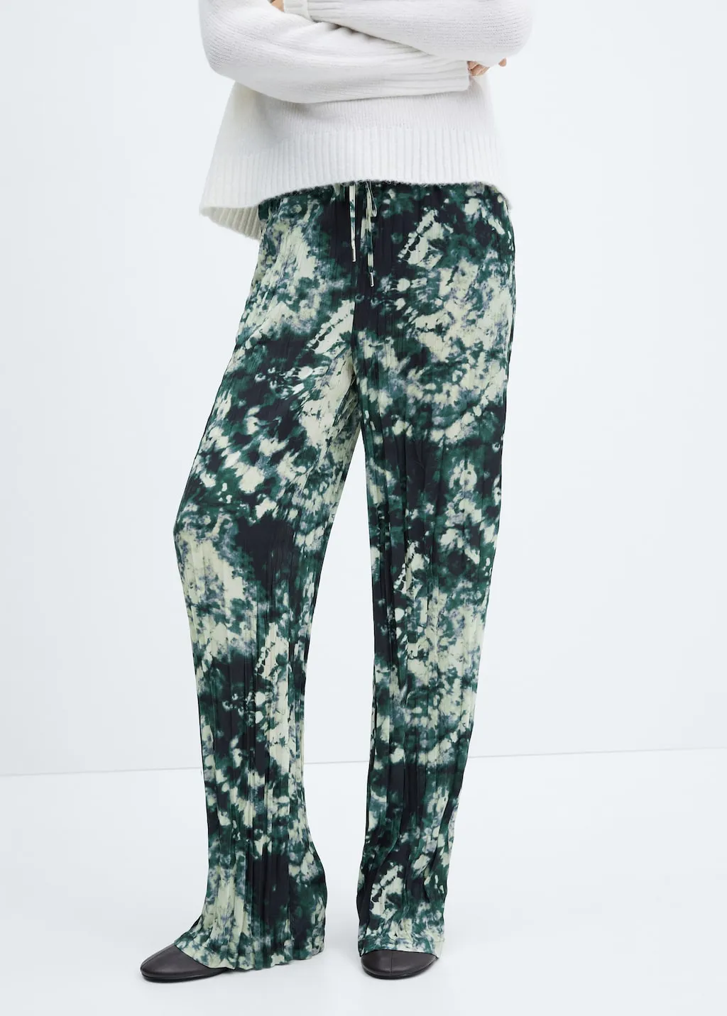 Pantaloni tie dye plissettati