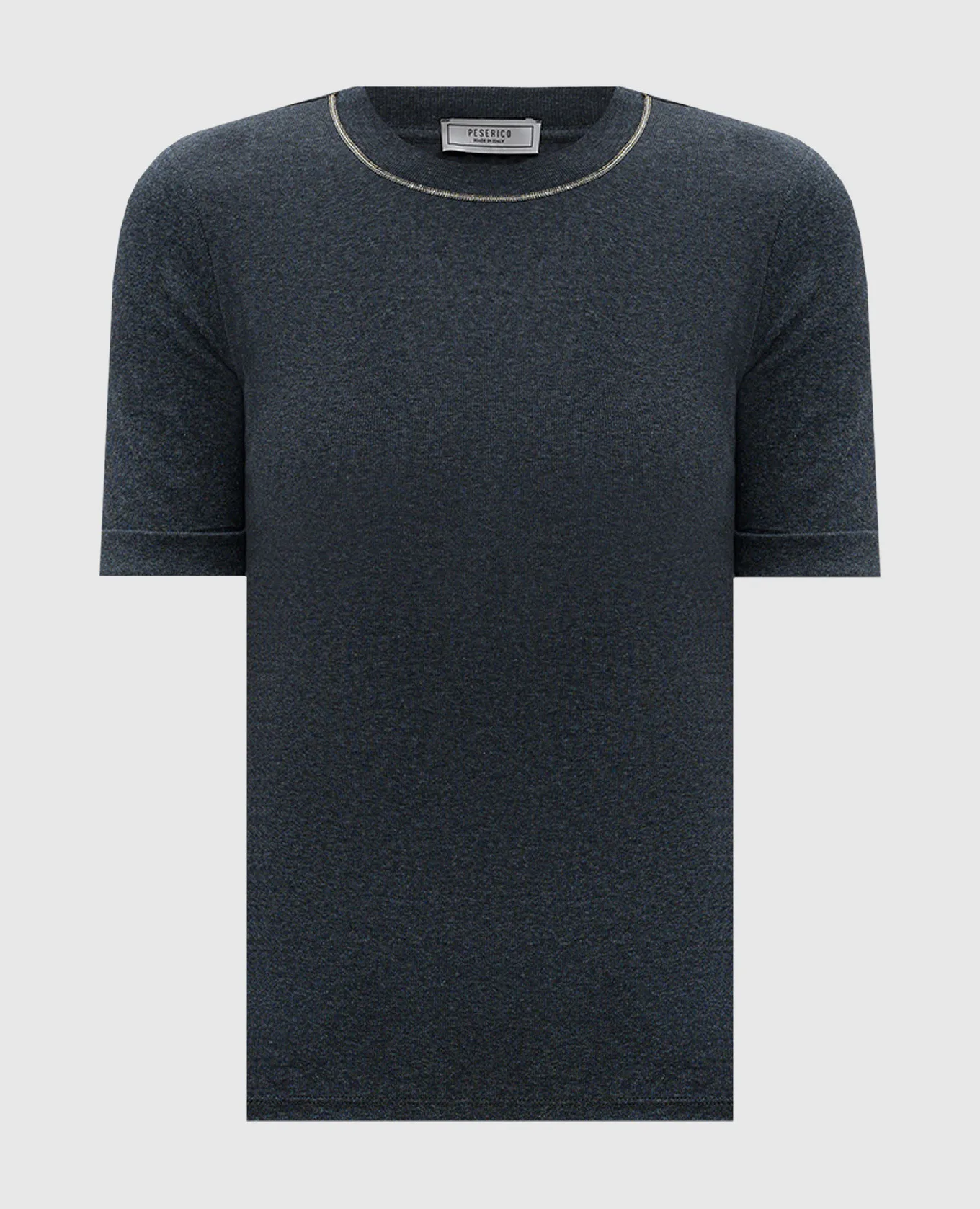 Peserico Top grigio a coste con catena monil S06588J005669