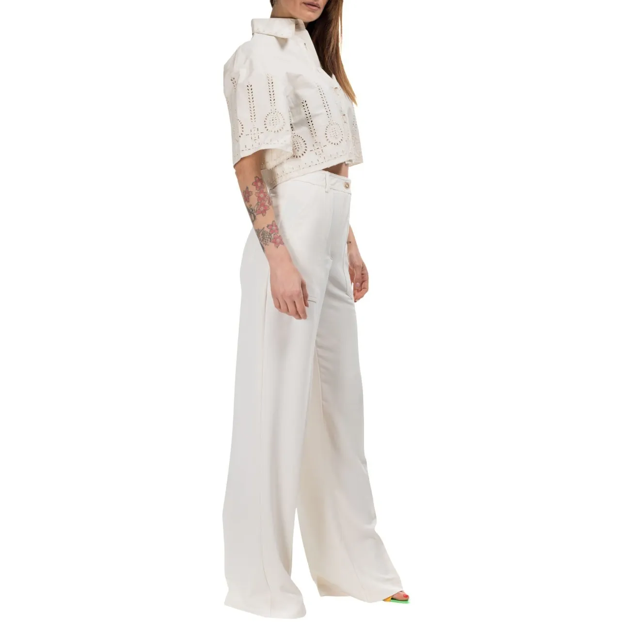 Pinko pantaloni ampi bianchi