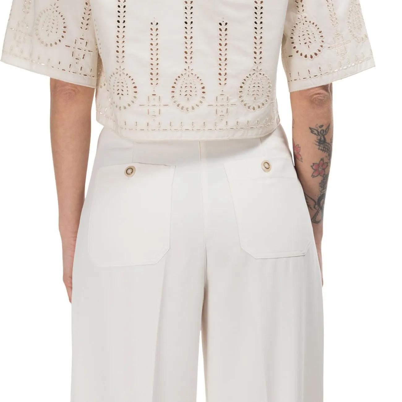 Pinko pantaloni ampi bianchi
