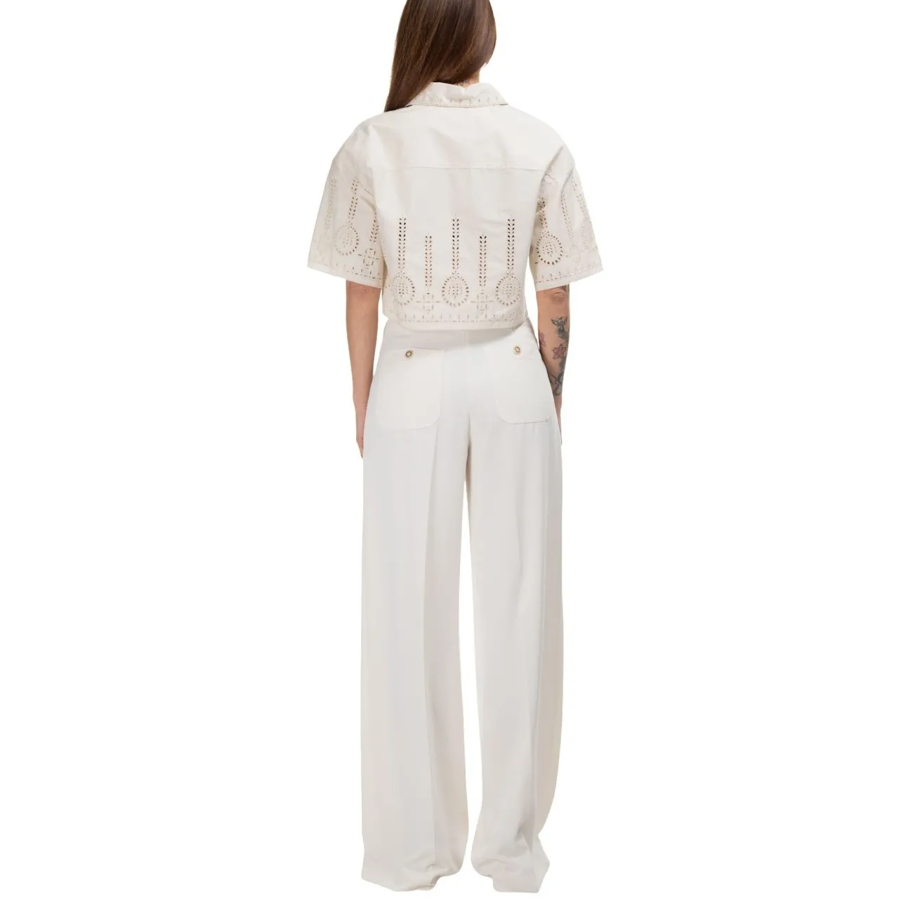 Pinko pantaloni ampi bianchi
