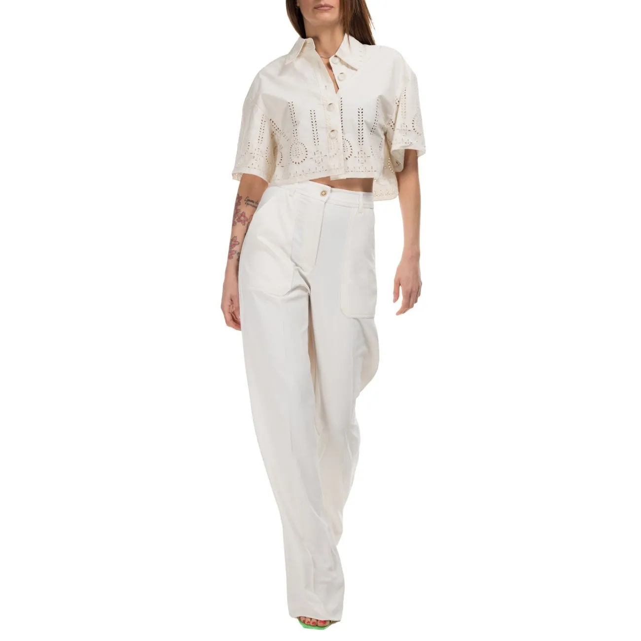 Pinko pantaloni ampi bianchi