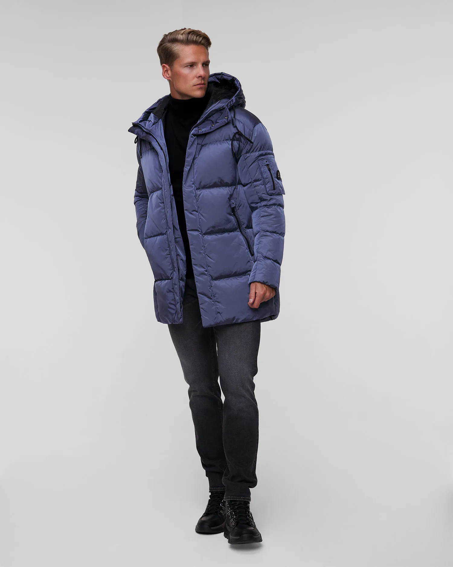 Piumino lungo blu da uomo BOGNER Jones-D1 38457593-424