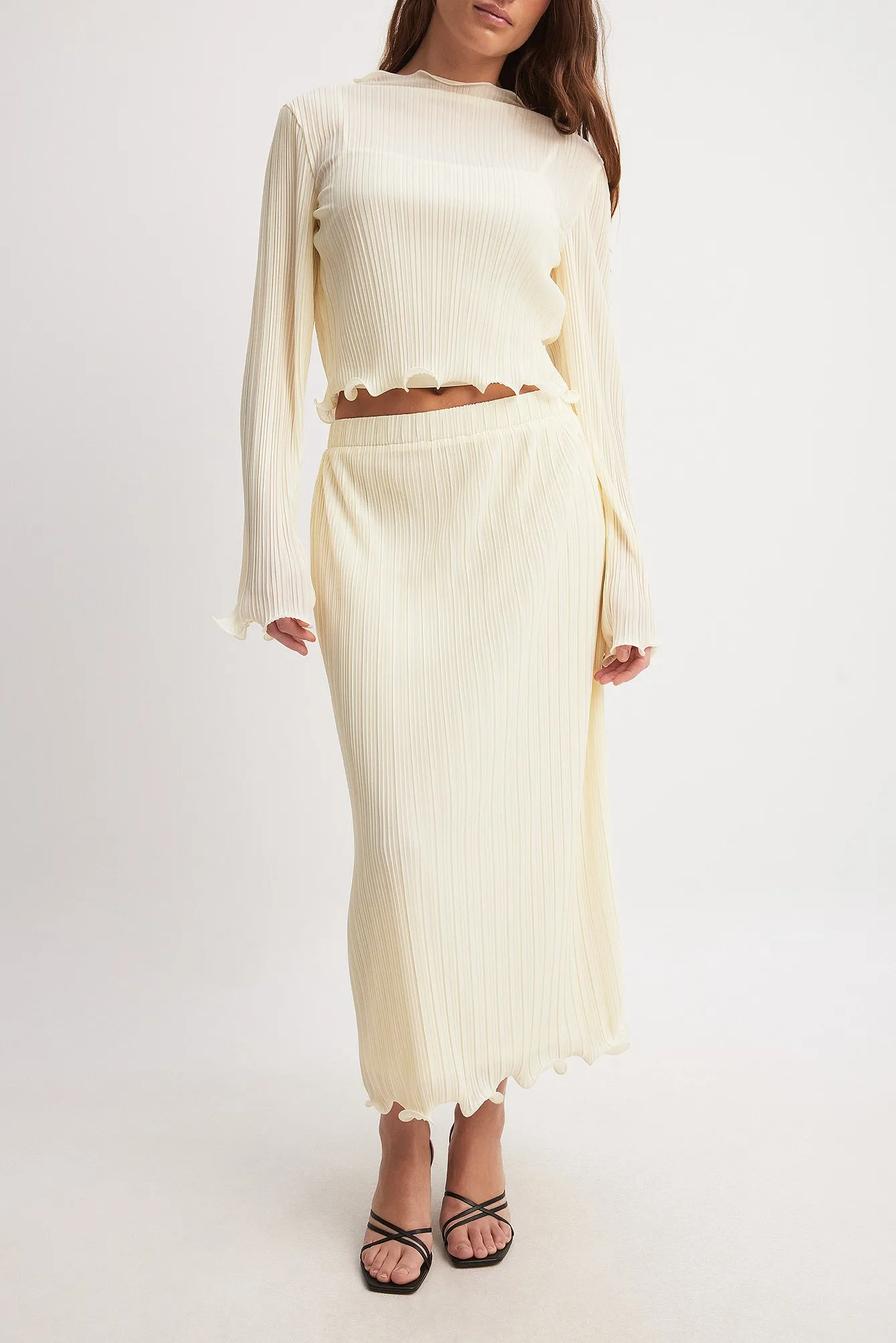 PLISSE FLOUNCE DETAIL MAXI SKIRT - Gonna lunga