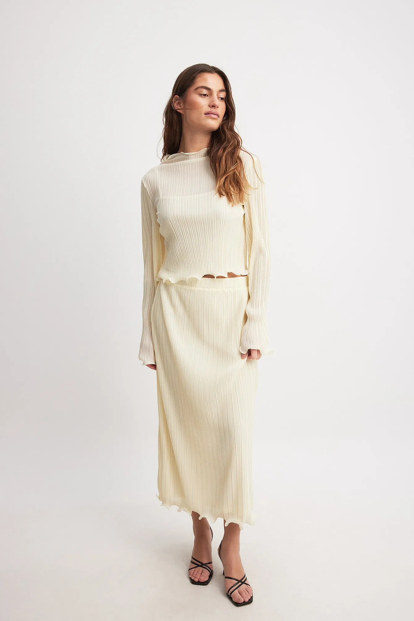 PLISSE FLOUNCE DETAIL MAXI SKIRT - Gonna lunga