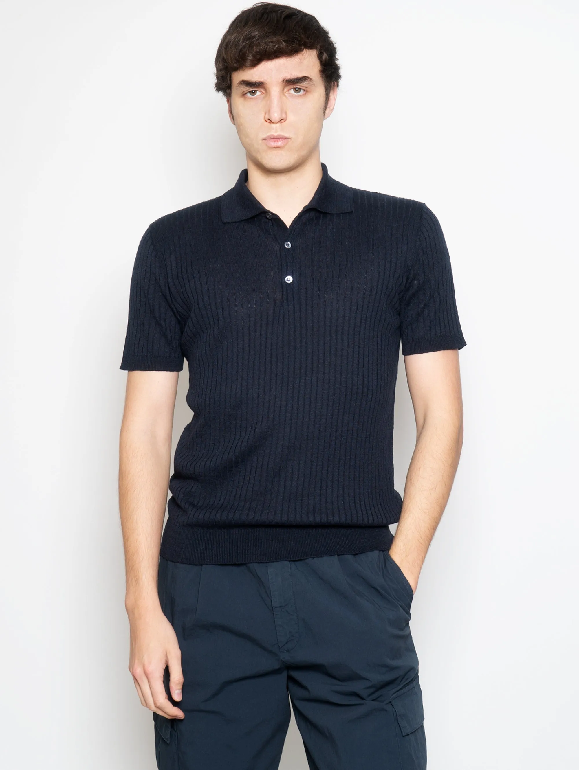 Polo a Coste Blu