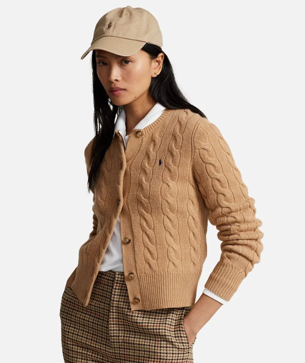 POLO RALPH LAUREN DONNA--Cardigan a trecce in lana e cashmere