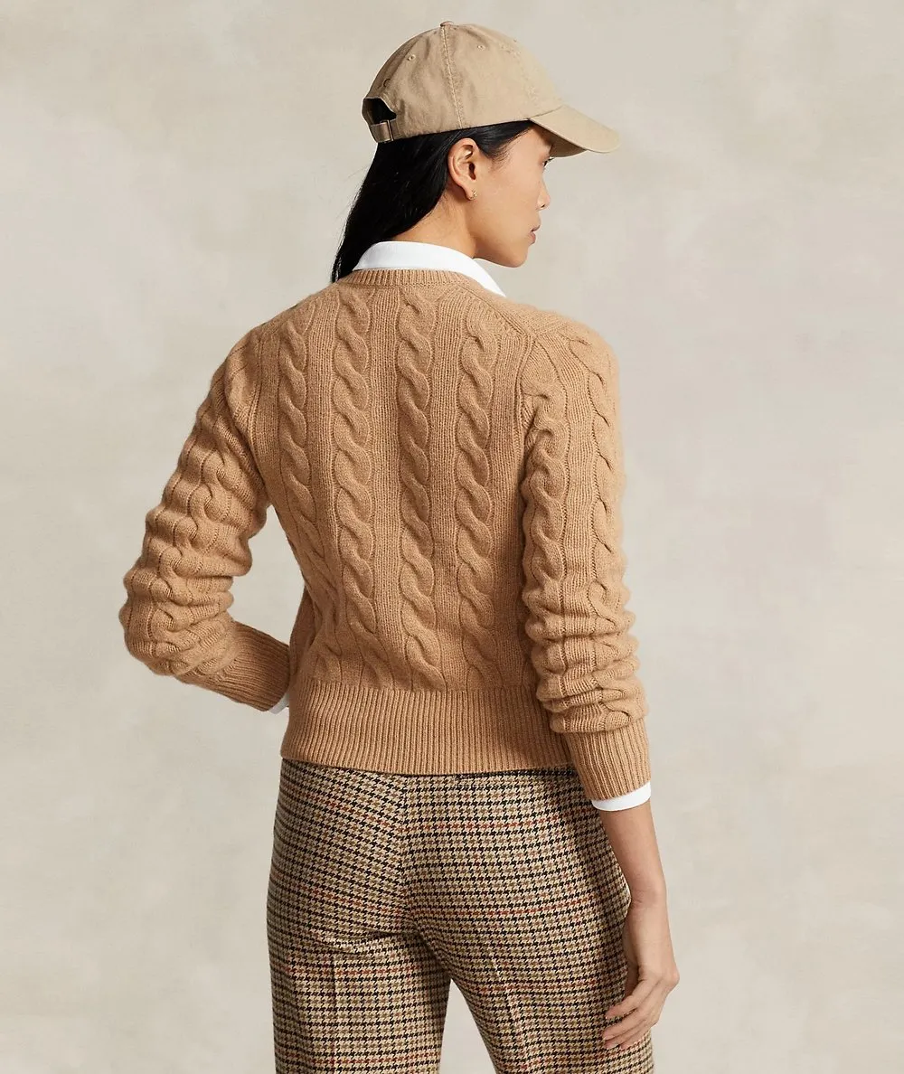 POLO RALPH LAUREN DONNA--Cardigan a trecce in lana e cashmere