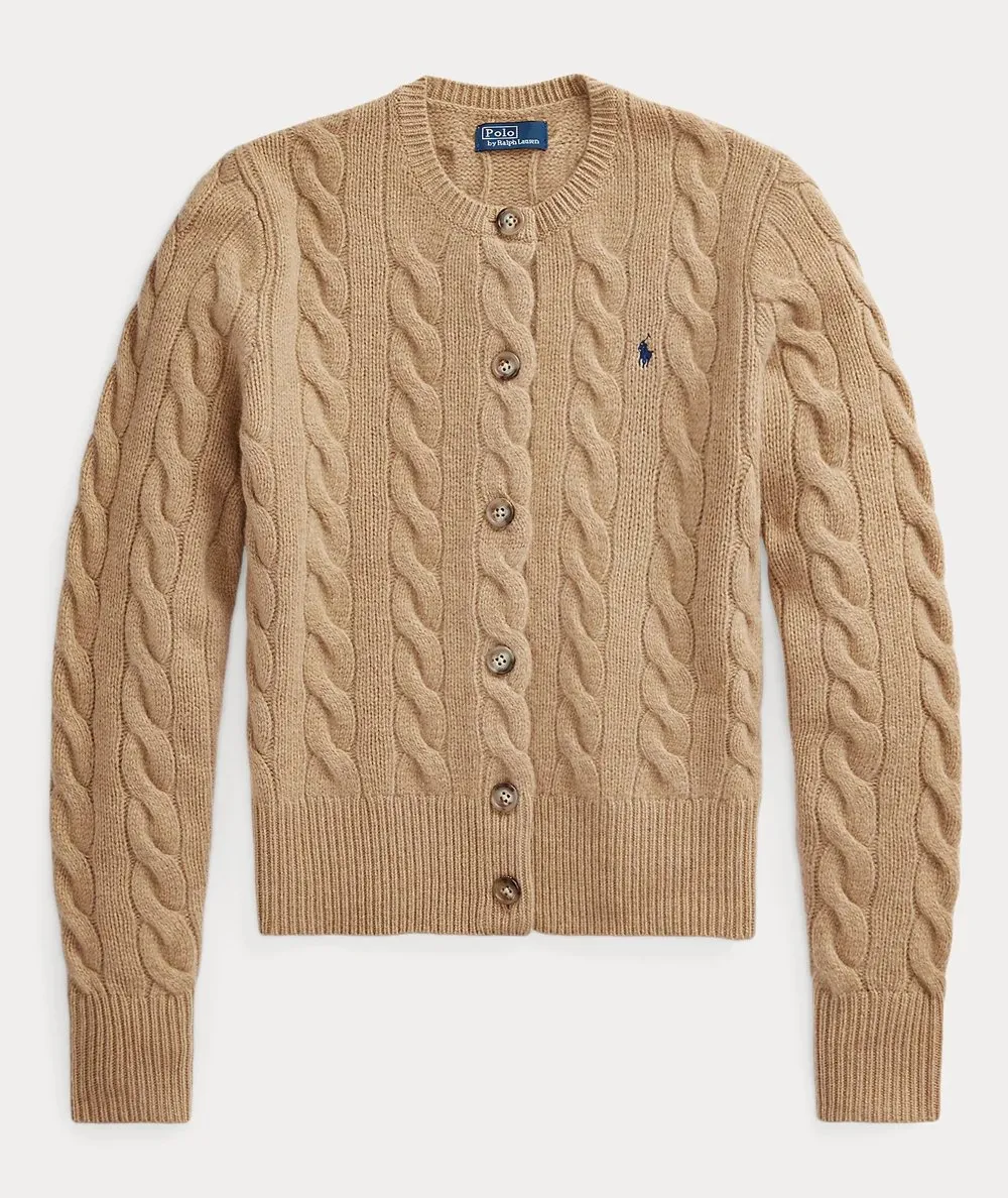 POLO RALPH LAUREN DONNA--Cardigan a trecce in lana e cashmere