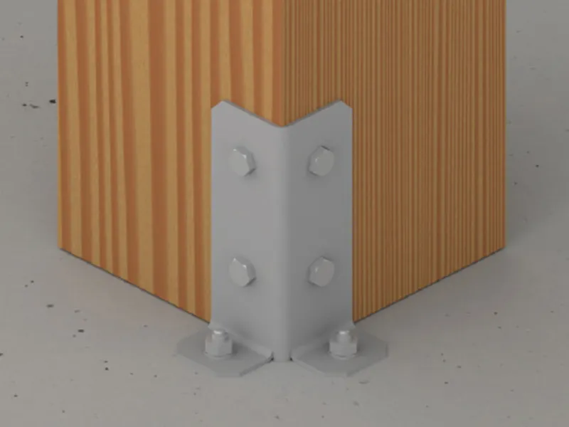 Portapilastri angolari piegati a L Simpson Strong-Tie PPJL in acciaio zincato bianco, 45-60mm(10pz)
