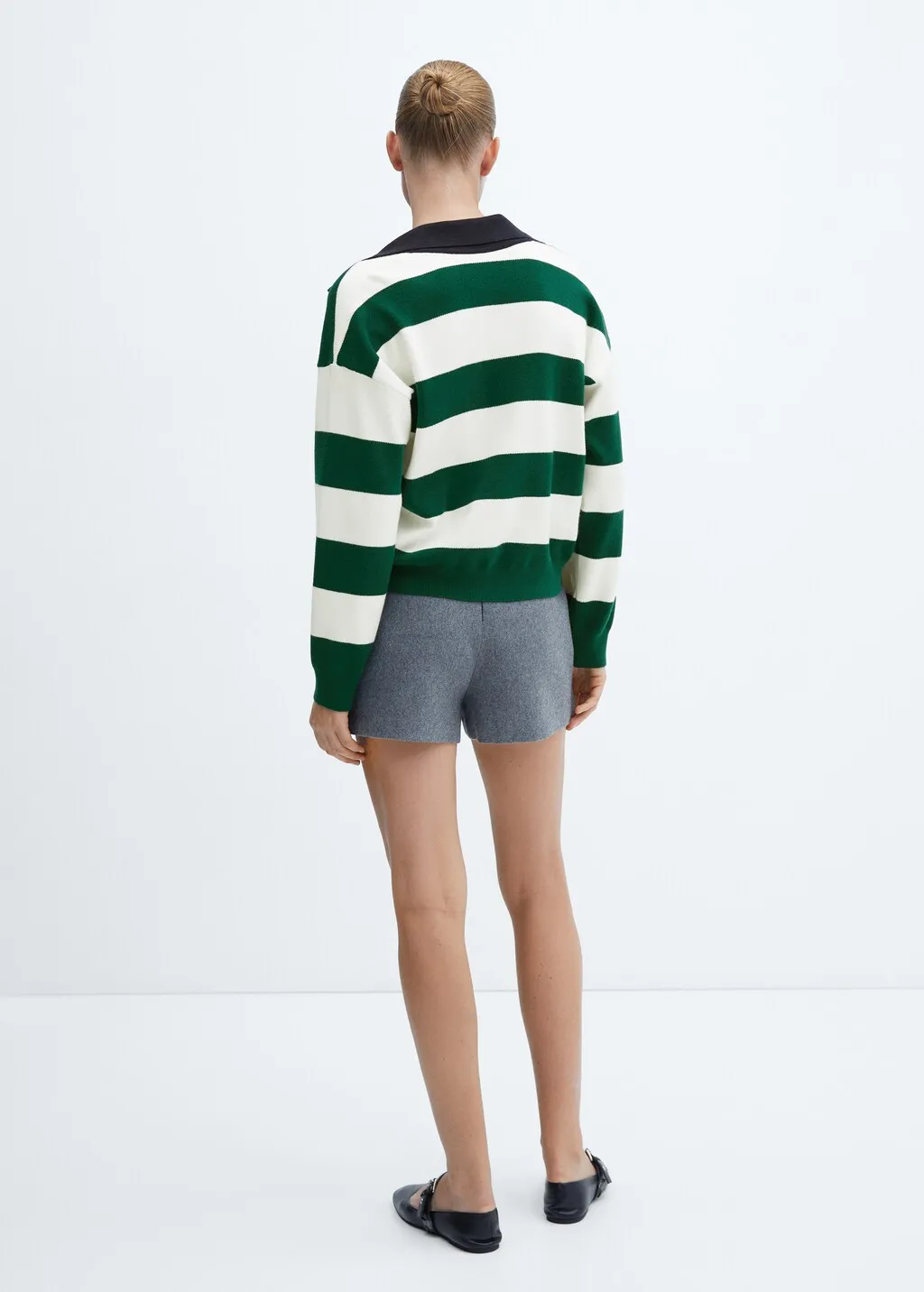 Pullover righe collo polo