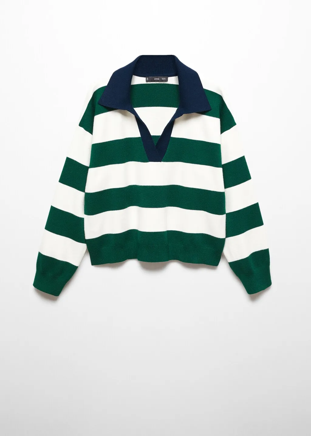 Pullover righe collo polo