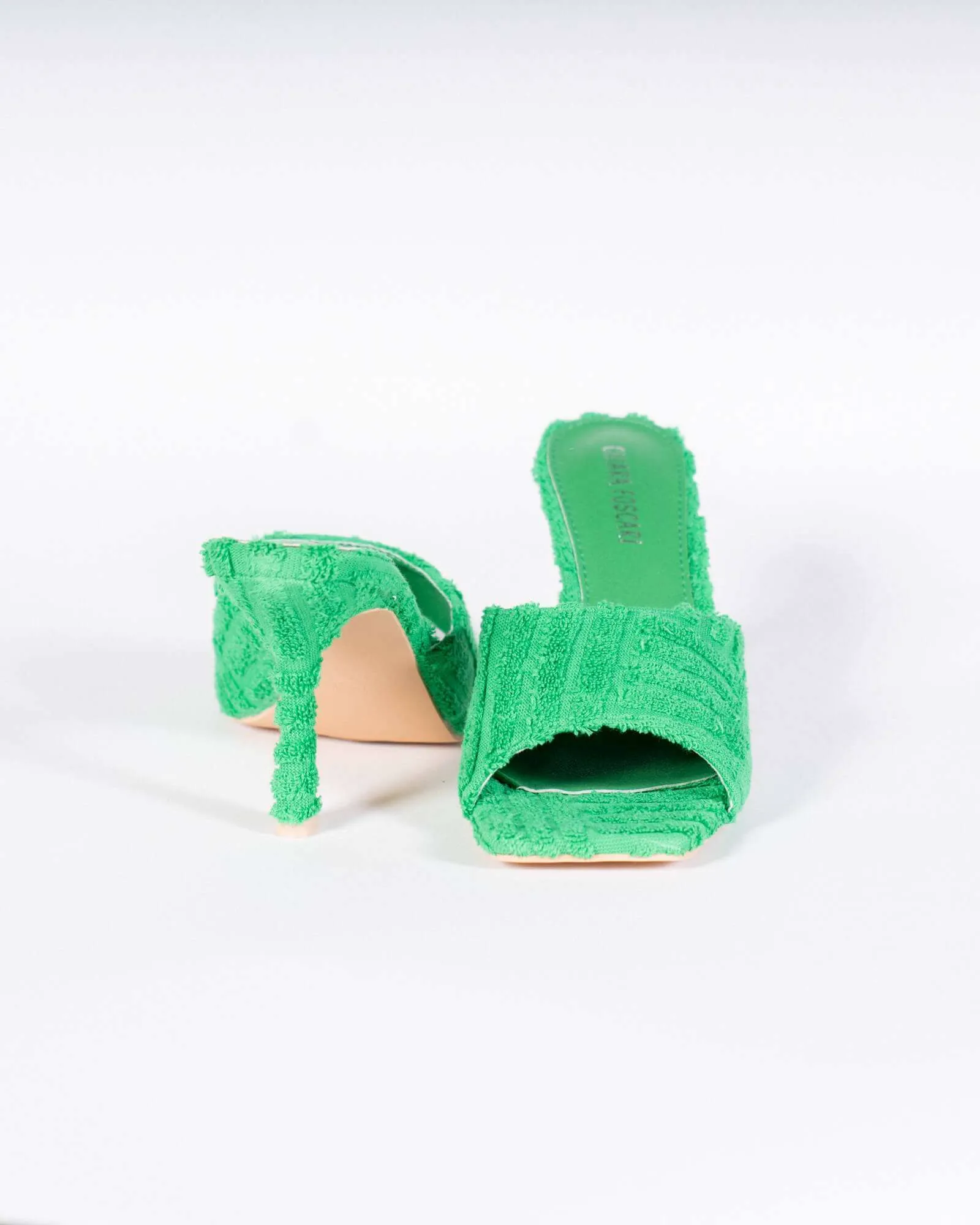 Sabot con tacco effetto spugna - verde
