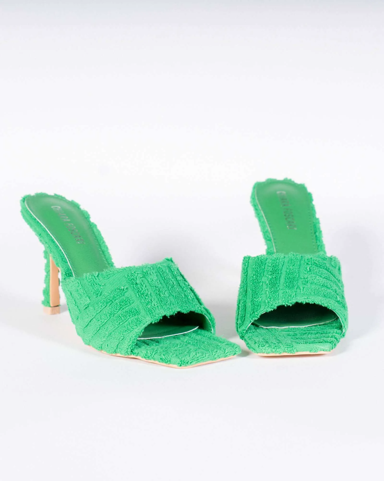 Sabot con tacco effetto spugna - verde