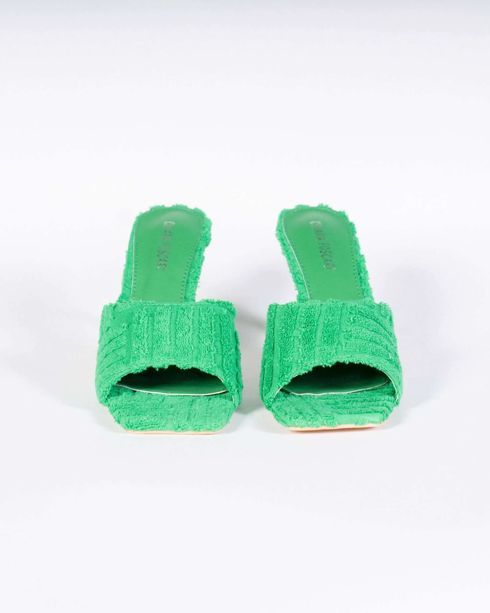 Sabot con tacco effetto spugna - verde