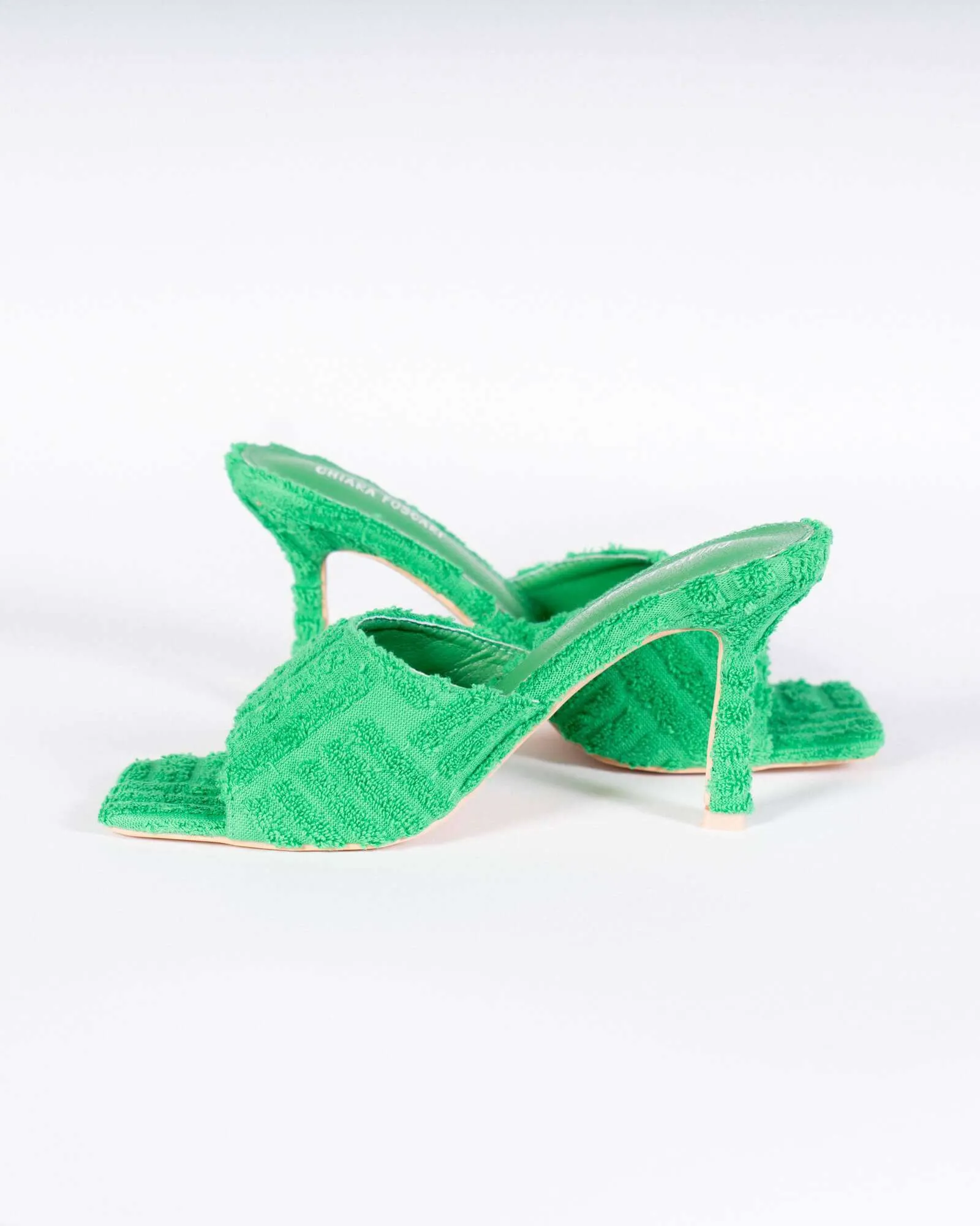Sabot con tacco effetto spugna - verde