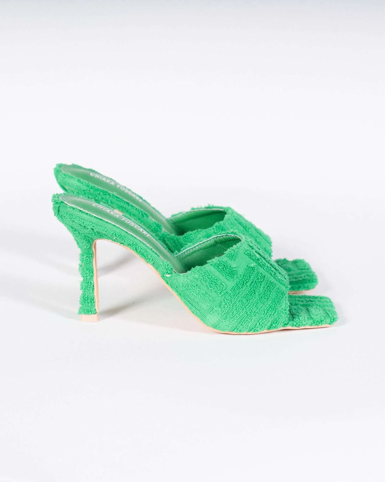 Sabot con tacco effetto spugna - verde