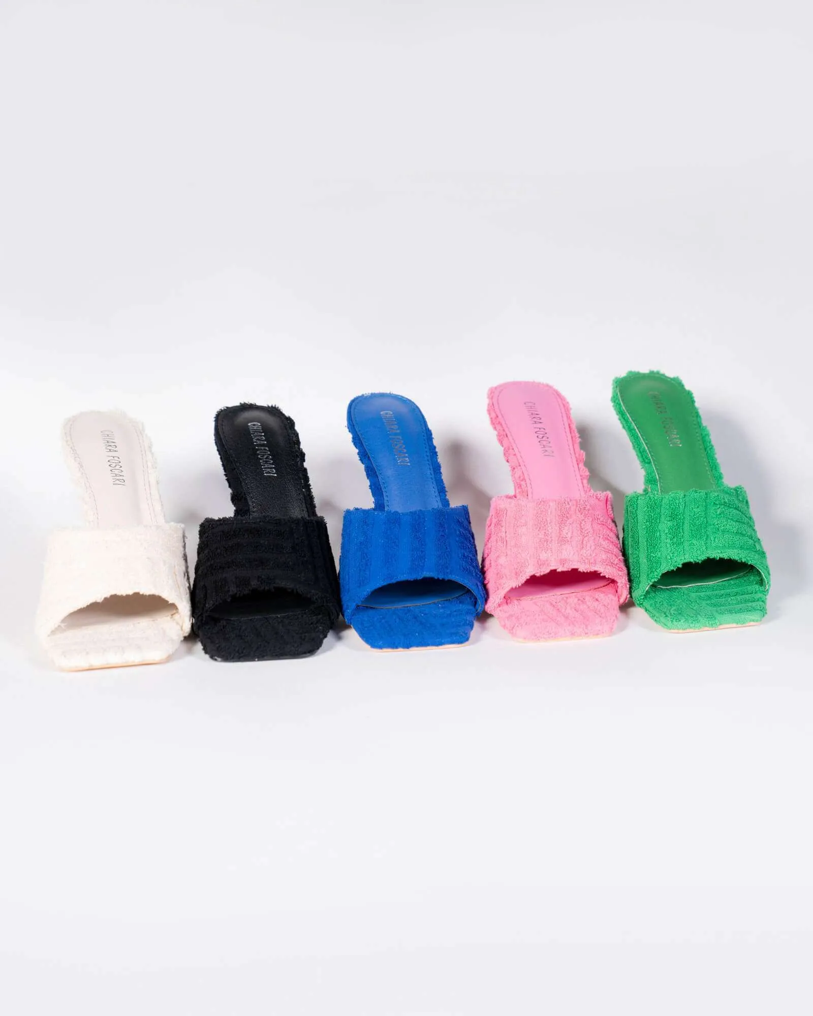 Sabot con tacco effetto spugna - verde