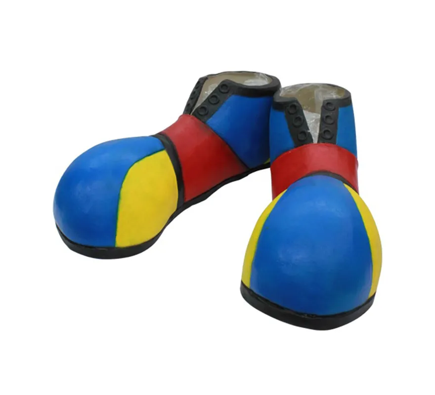 Scarpe da clown in lattice tricolore
