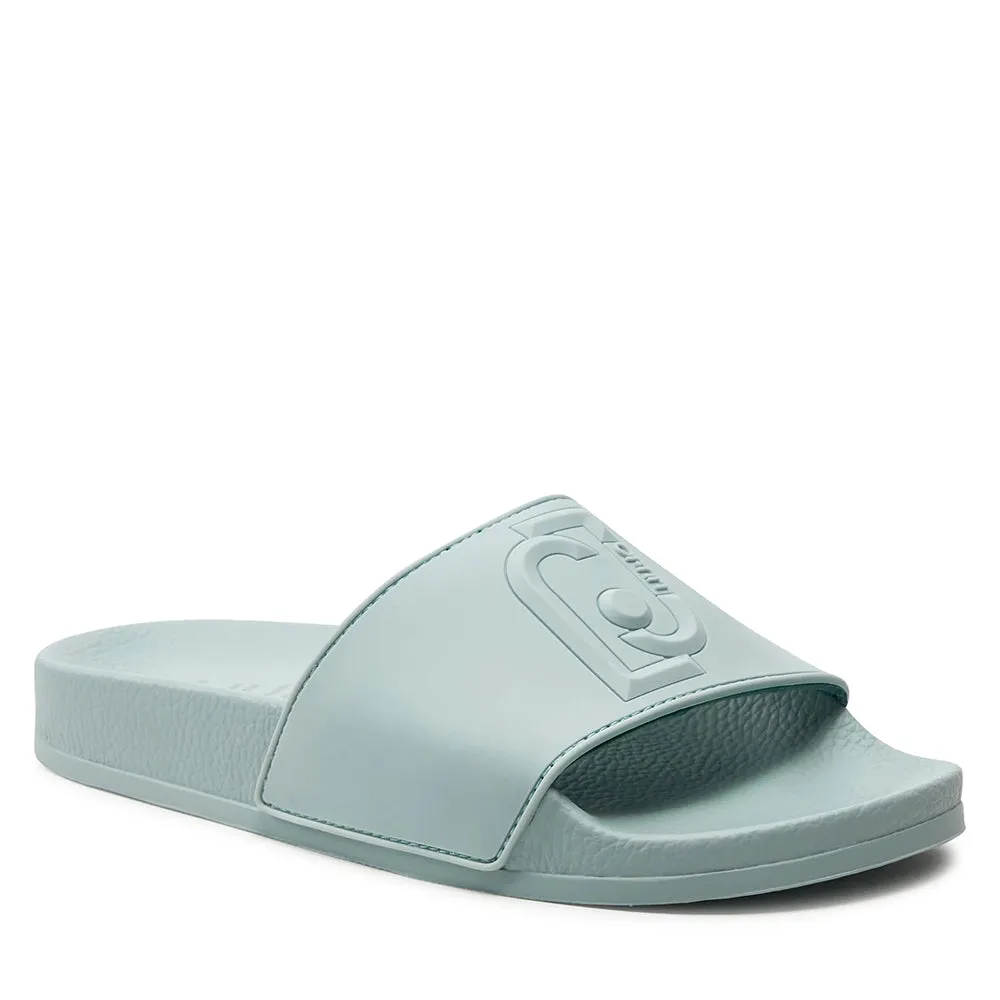 Scarpe Donna LIU JO Kos 16 Ciabatte in Gomma Azzurra con Maxi Logo