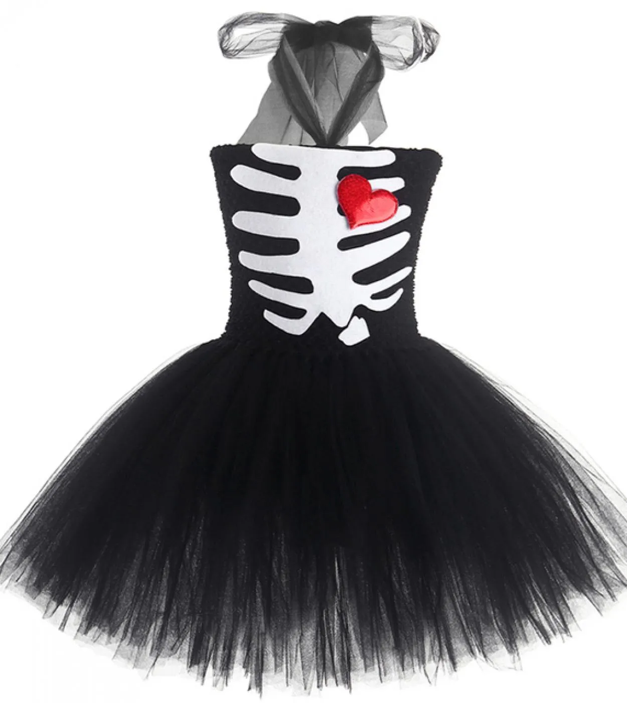 Scheletro di Halloween Sposa Cosutmes per ragazze Zombie Tutu Dress For Kids Spooky Scary Outfit Bambini Horror Pageant Ball