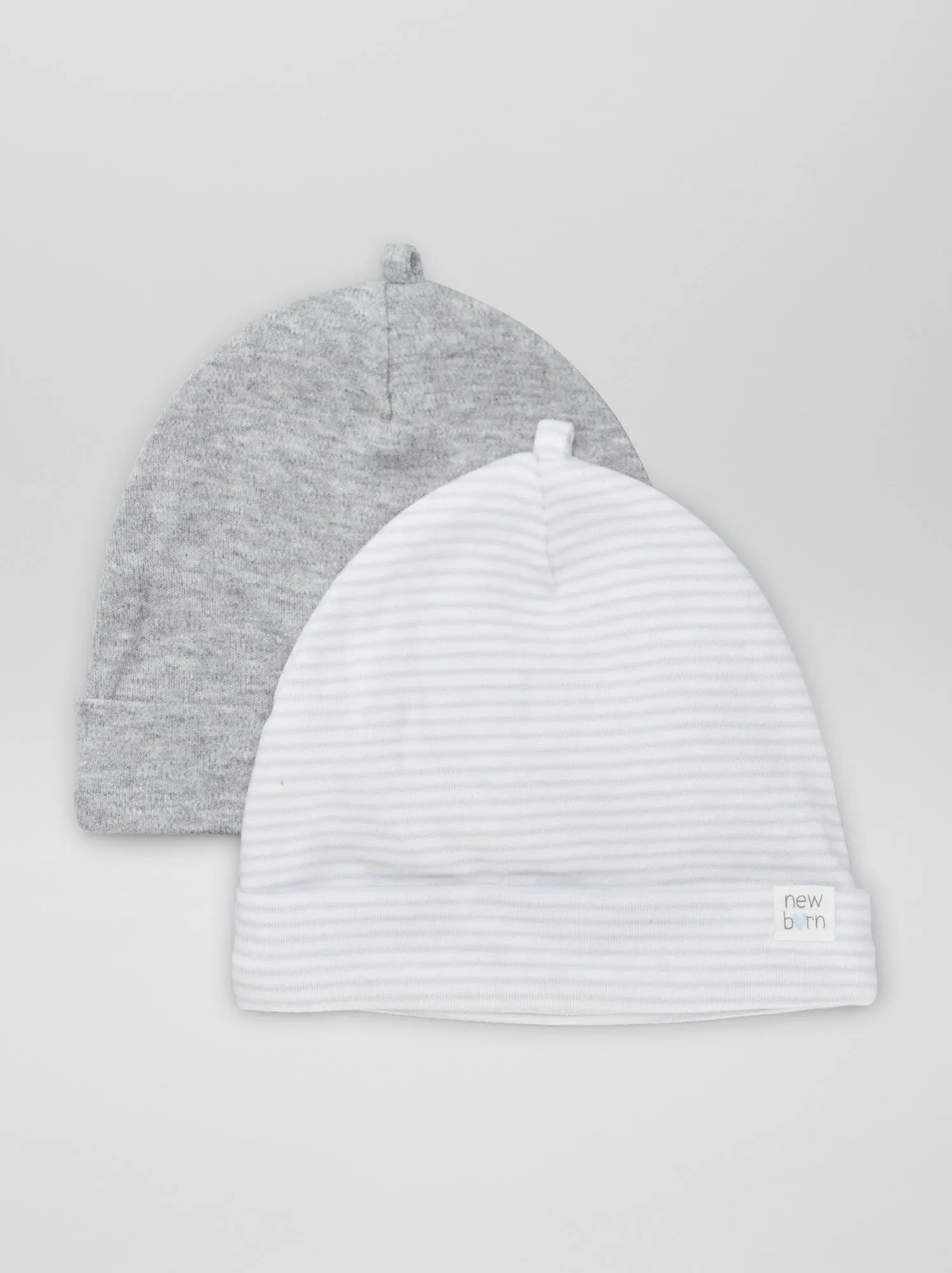 Set di 2 cuffiette neonato - GRIGIO
