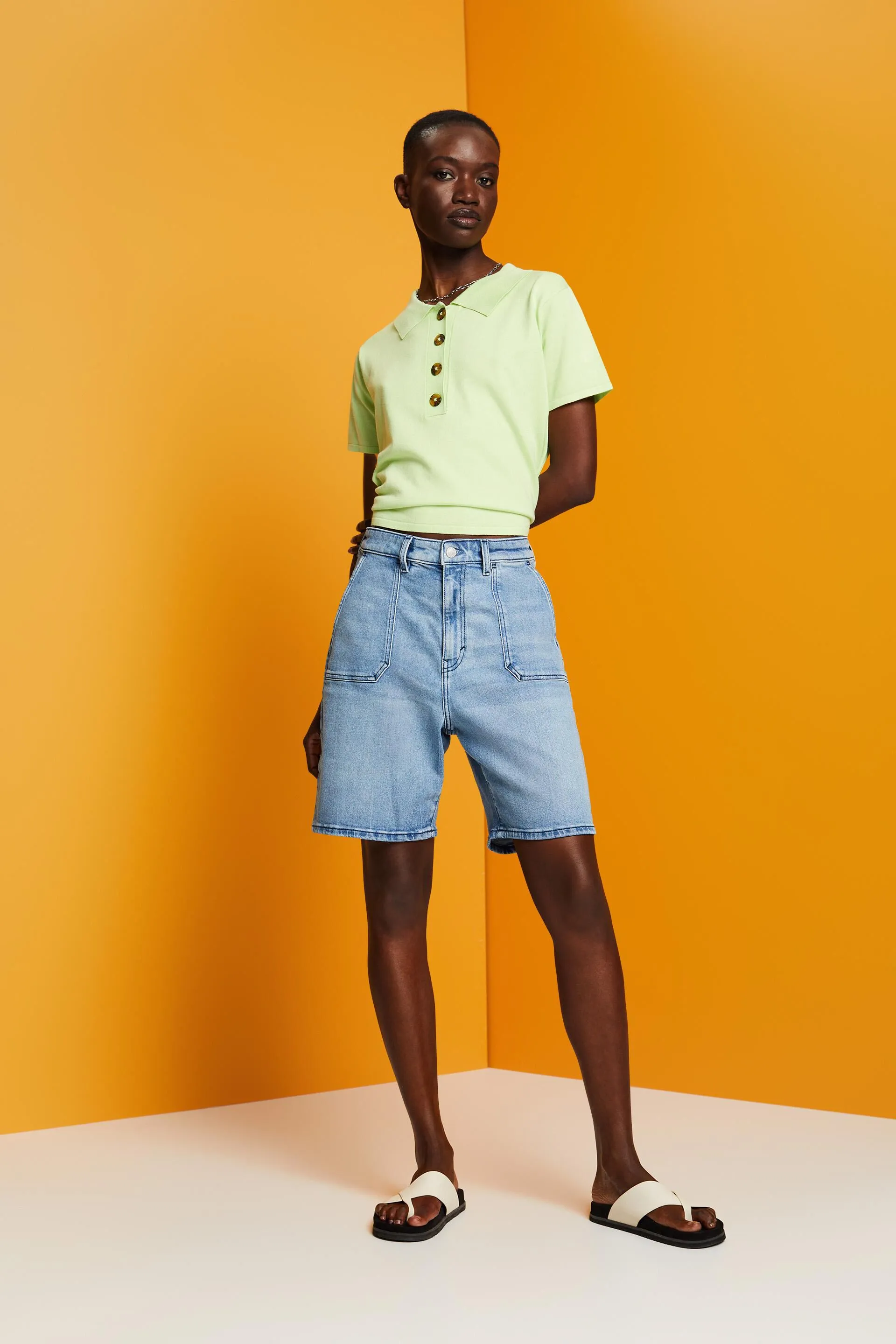 Shorts di jeans a vita alta