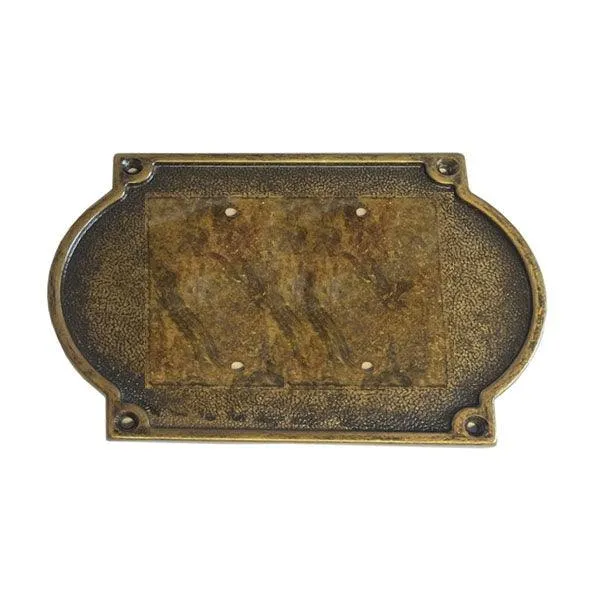 SILMEC PLACCA PORTANUMERO E LETTERA IN OTTONE ANTICO 2 POSTI MM120X200*