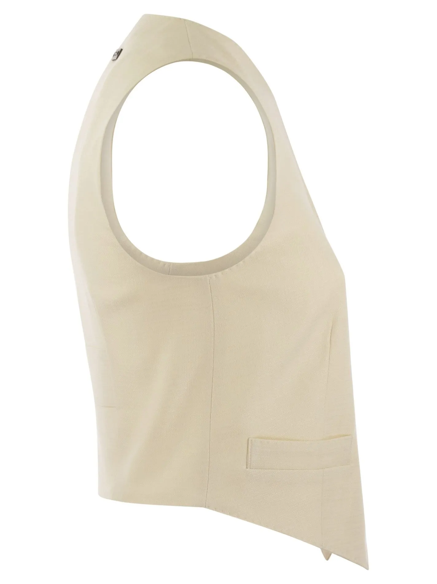 Single-breasted waistcoat in stretch viscose-blend canvas