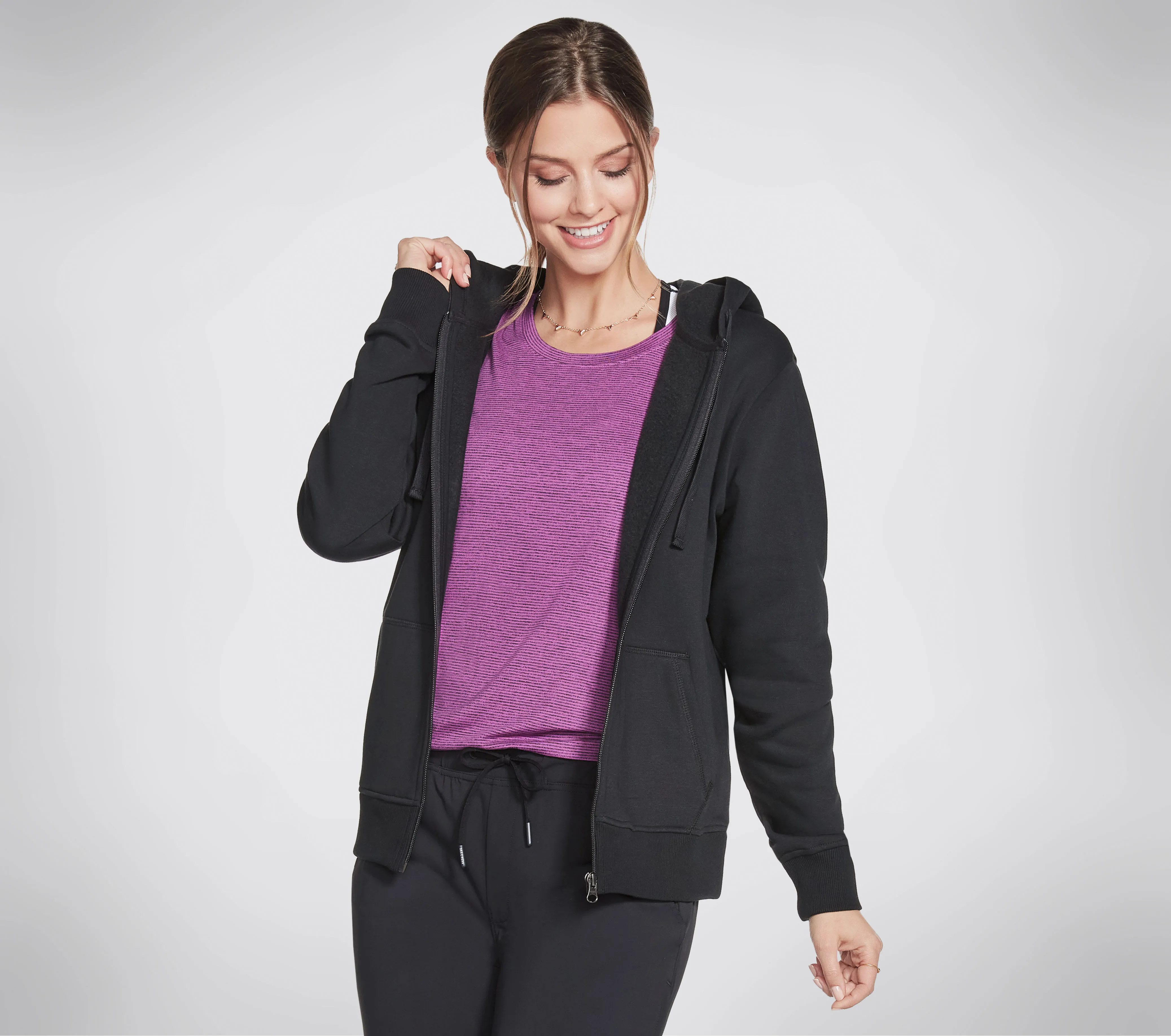 Skechers Apparel Diamond Crown Front Zip Hoodie