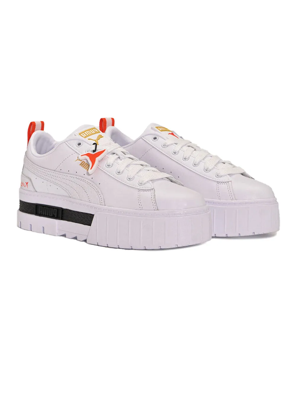 Sneakers Platform PUMA Donna Mayze Lth x Ushuaia,Puma White-Puma Bianco