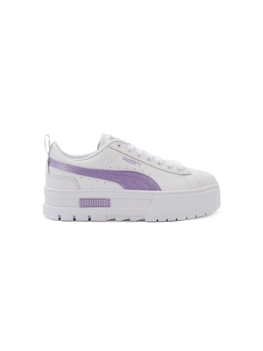 Sneakers Platform PUMA Donna Mayze Silky Wns,PUMA White-Vivid Vi Bianco