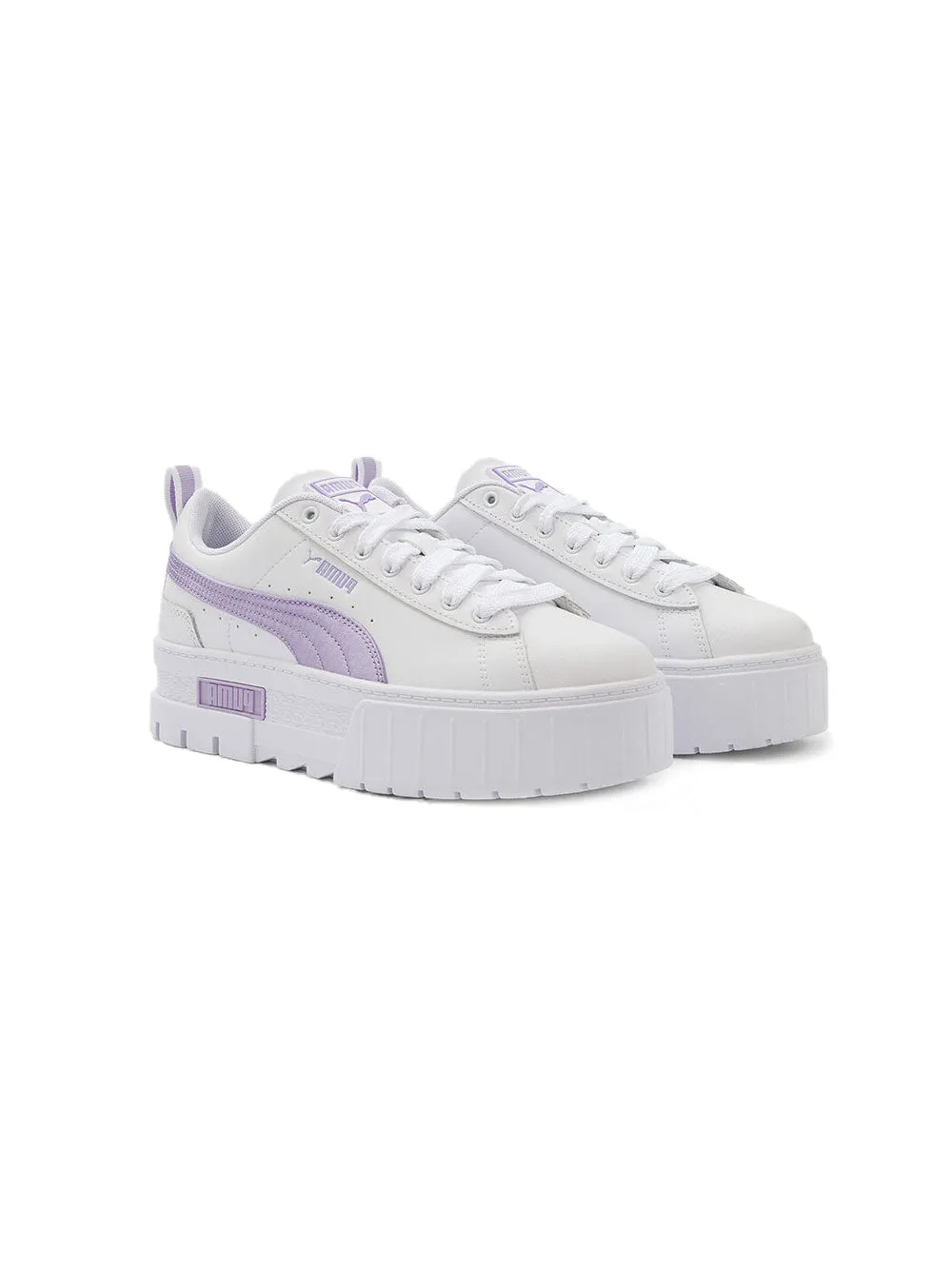Sneakers Platform PUMA Donna Mayze Silky Wns,PUMA White-Vivid Vi Bianco