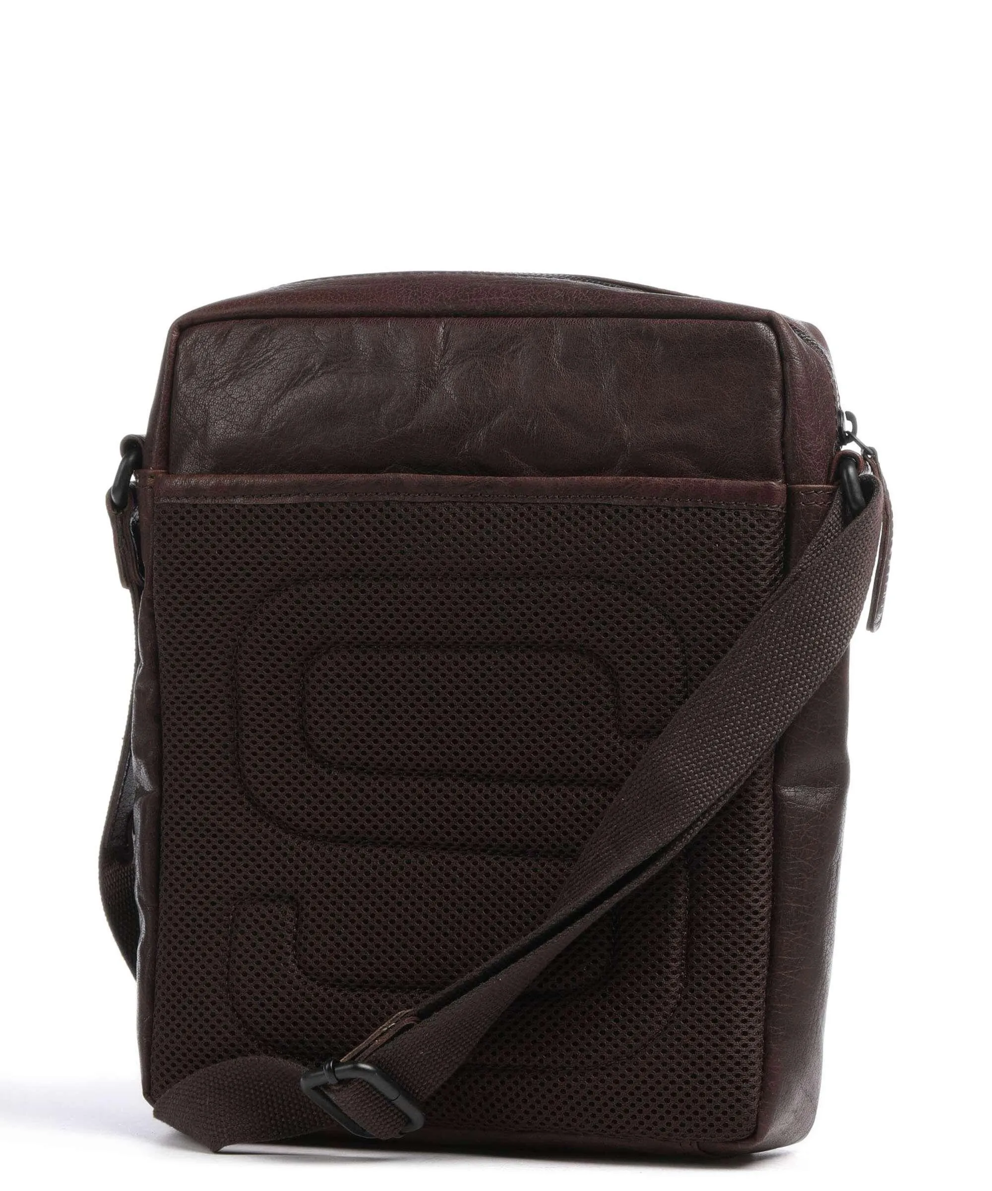  Spikes & Sparrow Bronco Borsa a tracolla 12″ pelle a grana fine marrone scuro  
