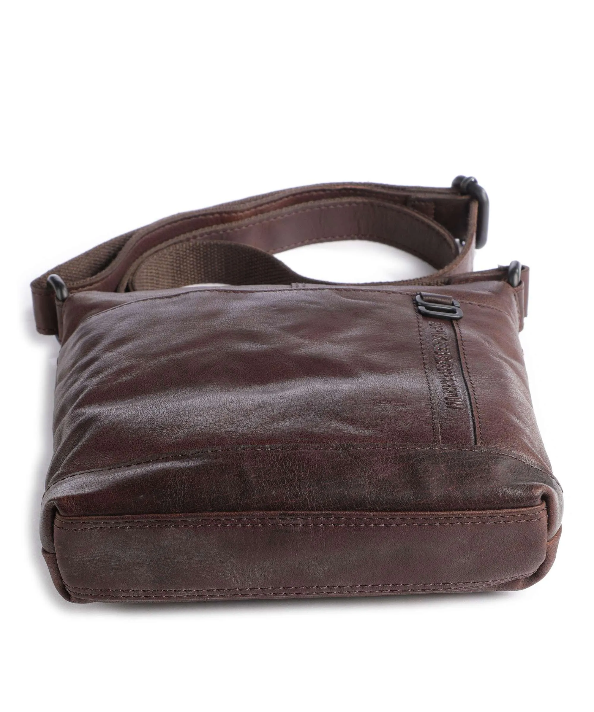  Spikes & Sparrow Bronco Borsa a tracolla pelle a grana fine marrone scuro  