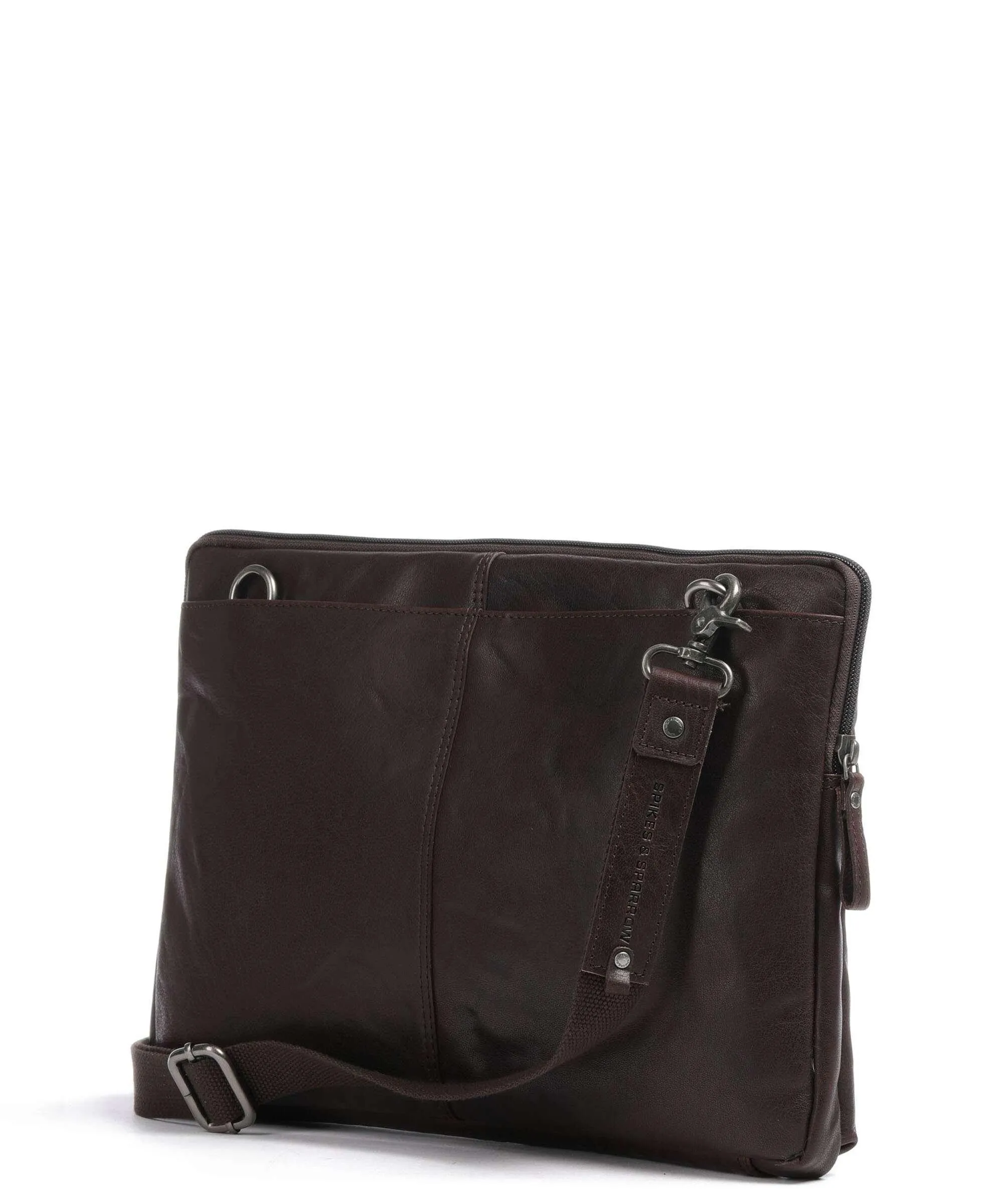  Spikes & Sparrow Bronco Borsa porta pc 15″ pelle a grana fine marrone scuro  