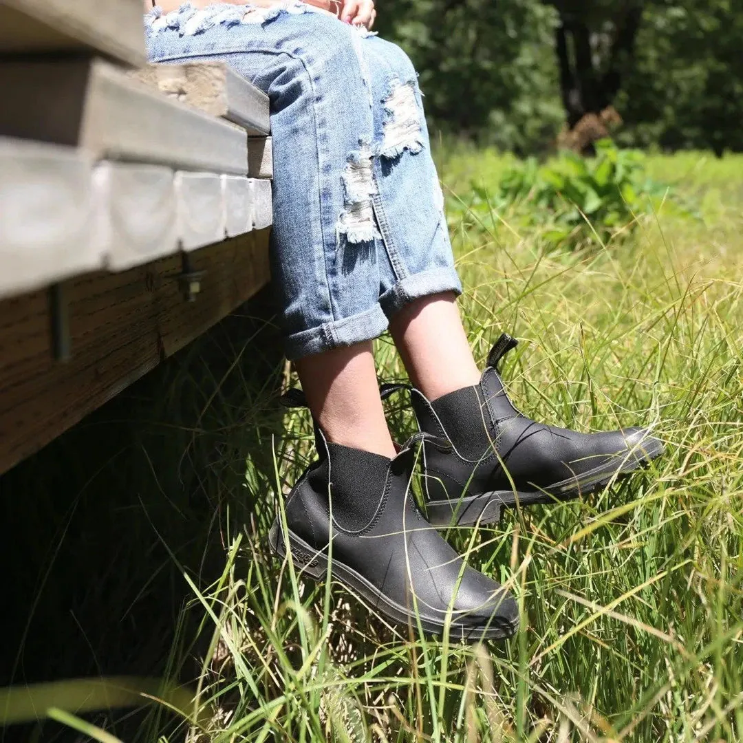 Stivaletti Unisex Blundstone 558 Vera Pelle Nera Stile Chelsea Classico