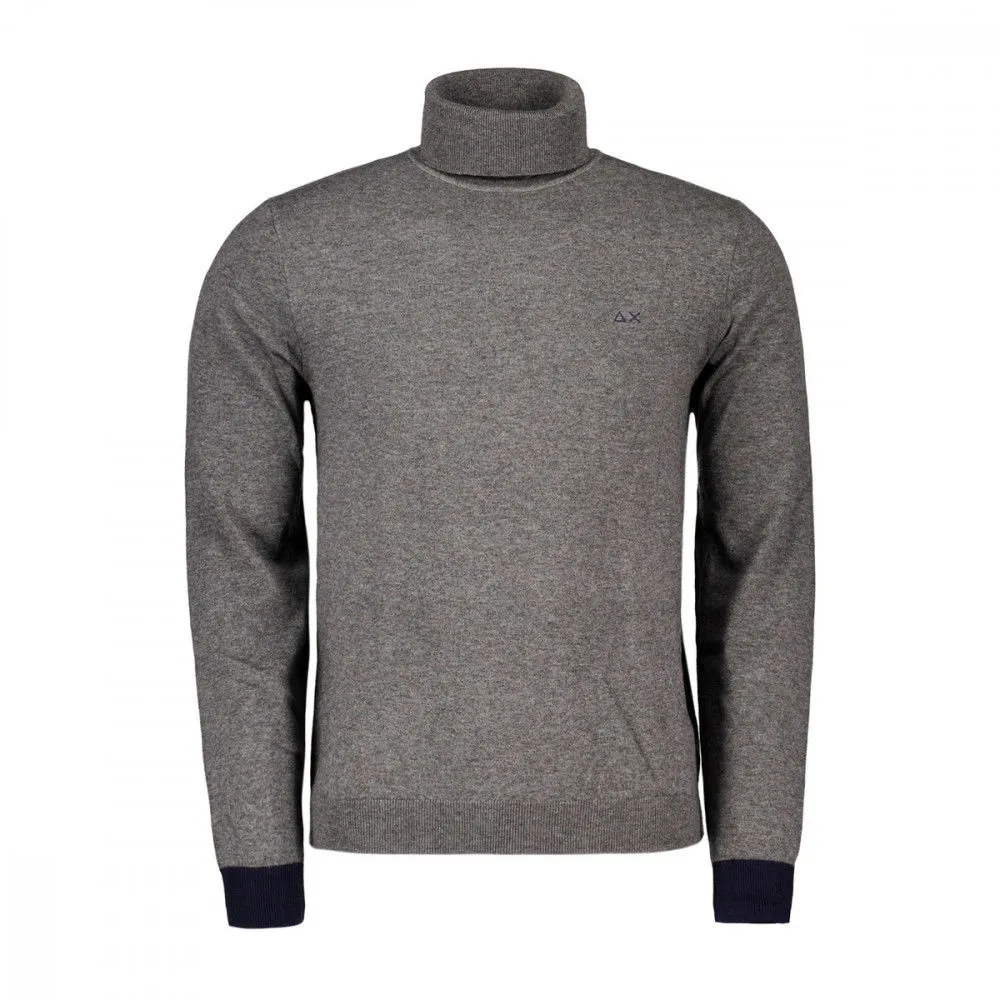 SUN 68 MAGLIONE DOLCEVITA LANA COTONE TOPPA A CONTRASTO