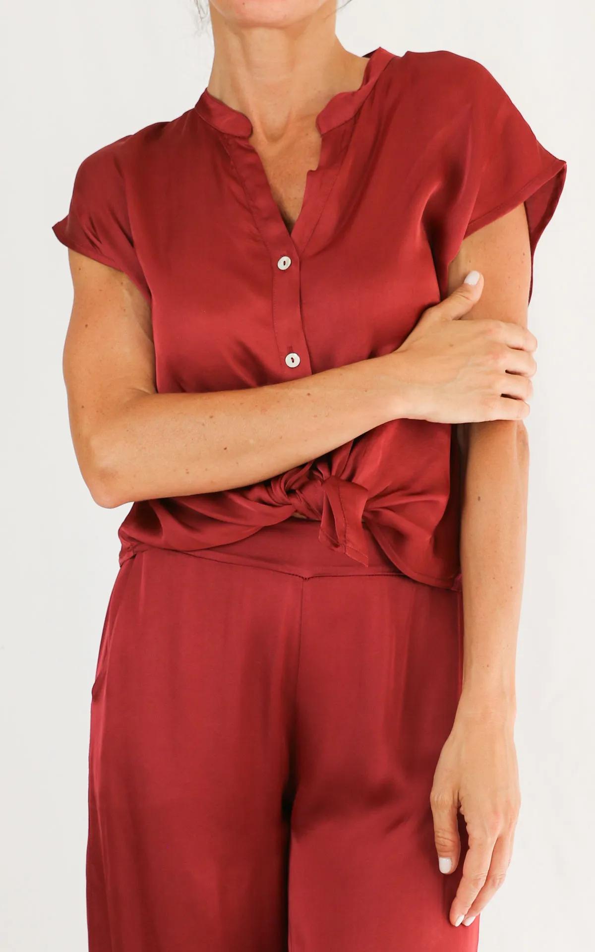 SUSYMIX – CAMICIA CON NODO- ROSSO INDIA