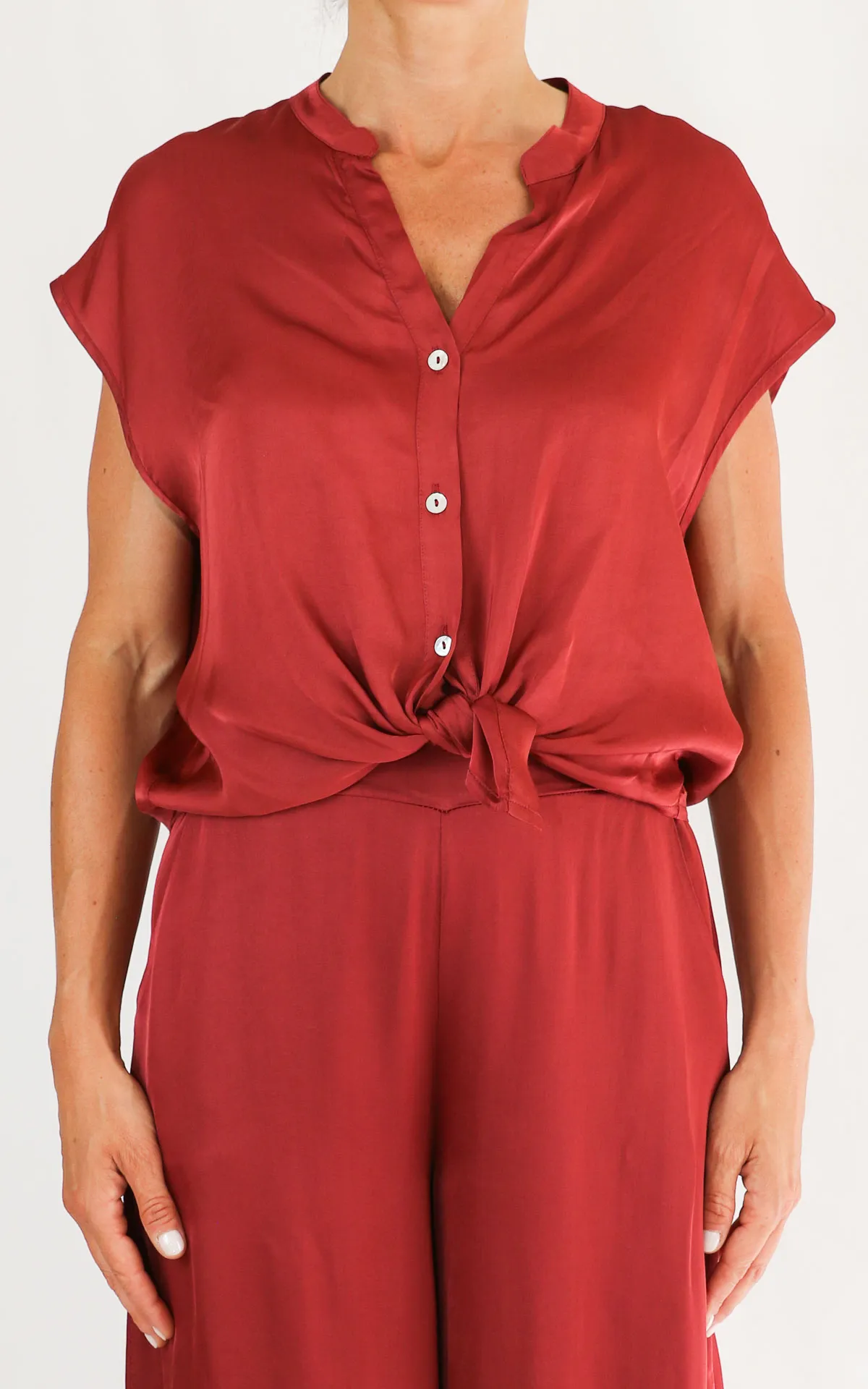 SUSYMIX – CAMICIA CON NODO- ROSSO INDIA