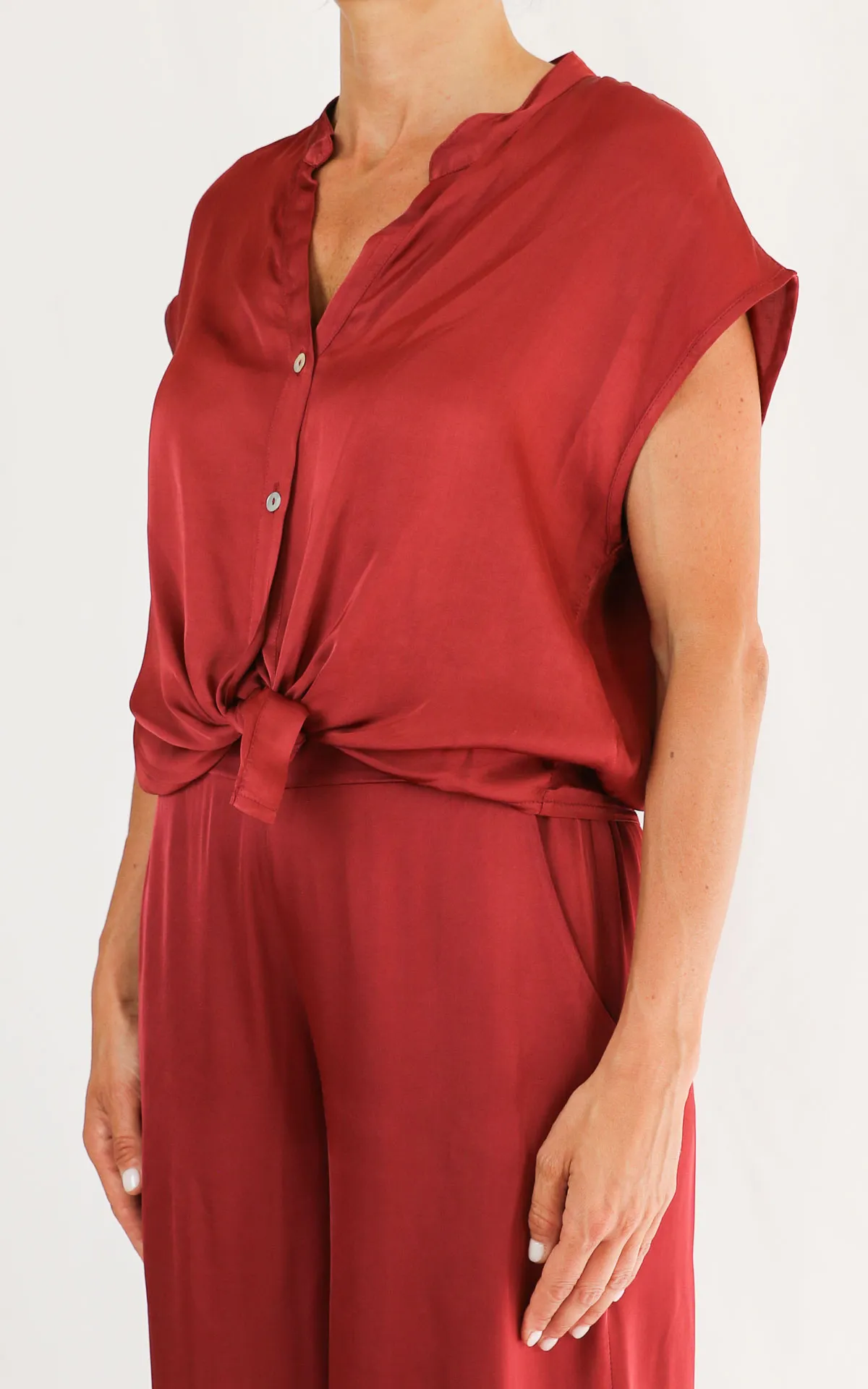 SUSYMIX – CAMICIA CON NODO- ROSSO INDIA