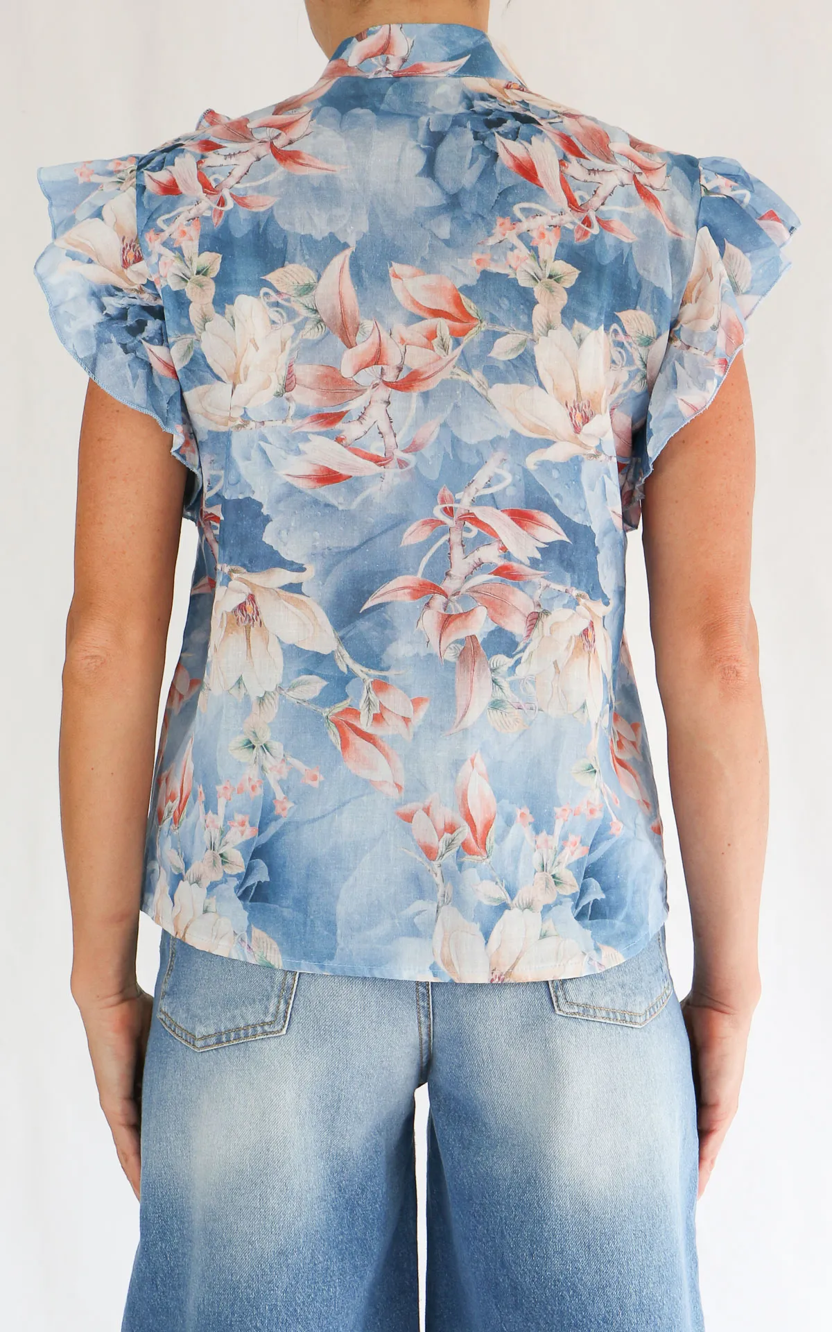 Susymix – Camicia cotone con rouches – Jeans