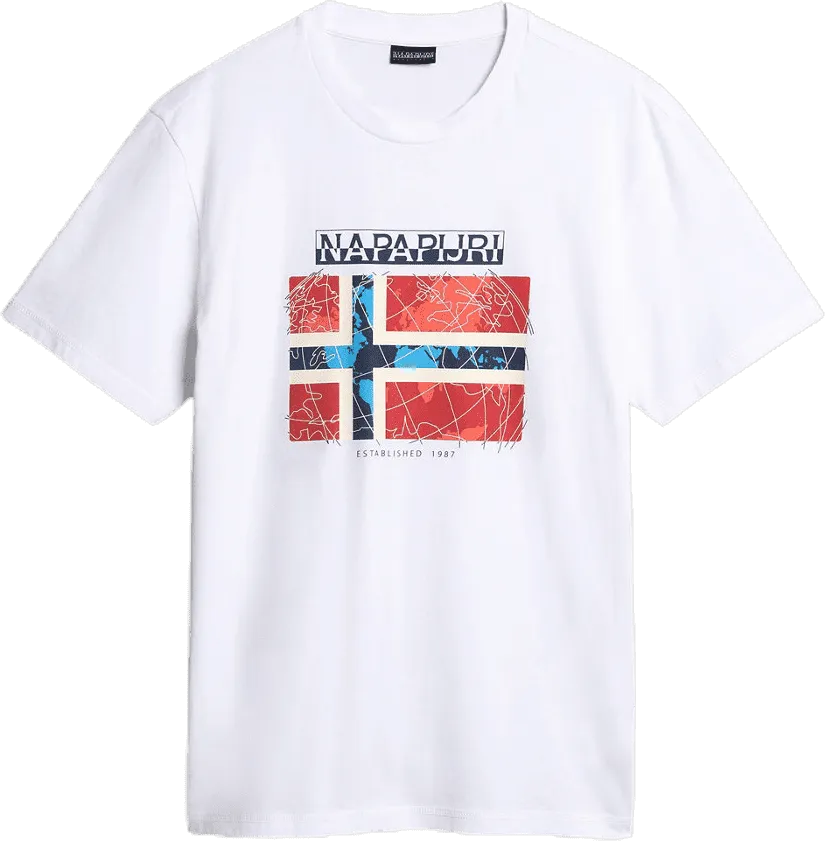 T-SHIRT A MANICA CORTA DA UOMO NAPAPIJRI S-GUIRO BRIGHTWHITE 002 NP0A4H22 002
